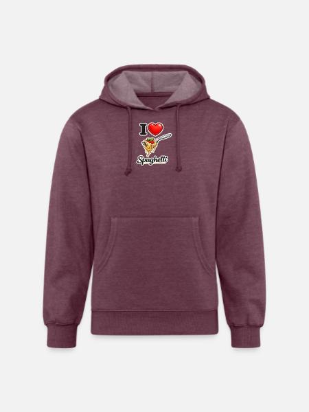 I Love Spaghetti Icon - Unisex Organic Hoodie - heather burgundy