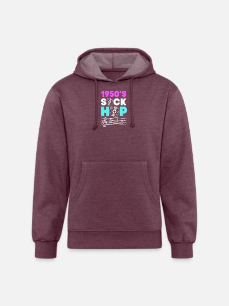 Retro Sock Hop Dancer - Unisex Organic Hoodie - heather burgundy