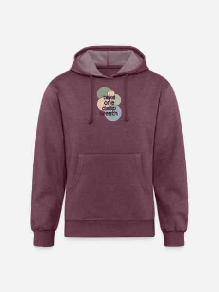 Pastel Circle Breath Reminder - Unisex Organic Hoodie - heather burgundy