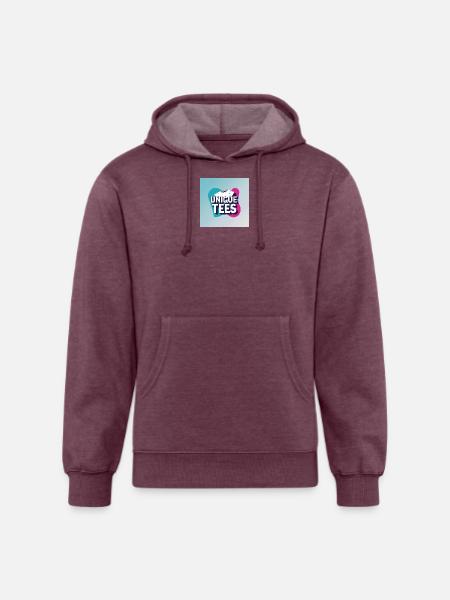 Unique Tees Bold Logo - Unisex Organic Hoodie - heather burgundy