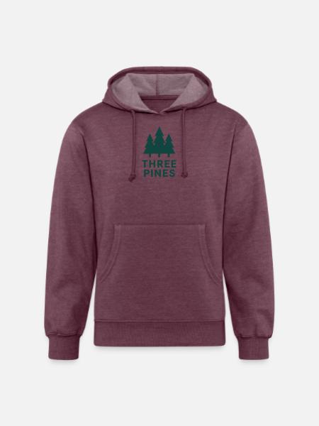 Three Pines Forest Logo - Unisex Organic Hoodie - heather burgundy