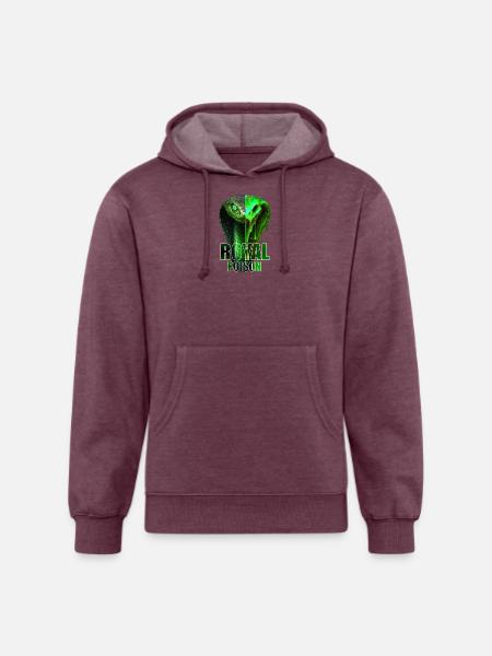 Royal Poison Serpent Split - Unisex Organic Hoodie - heather burgundy