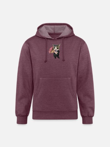 Cat in Suit with Bouquet - Unisex Organic Hoodie - heather burgundy