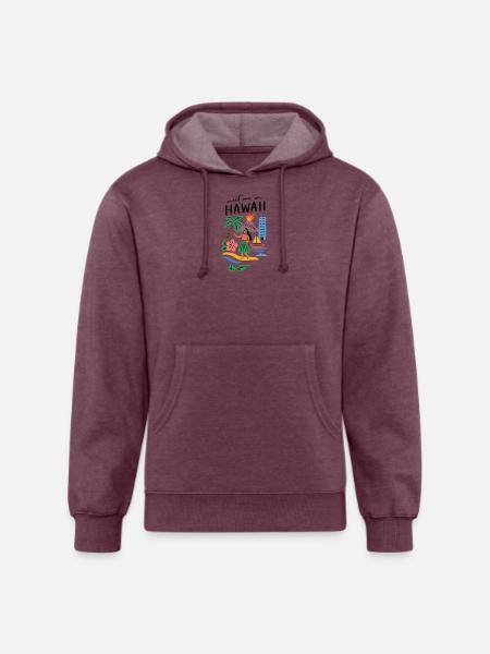 Hawaii Adventure Summer Tee - Unisex Organic Hoodie - heather burgundy