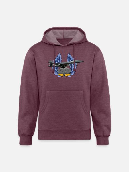 B-1B Lancer - Unisex Organic Hoodie - heather burgundy