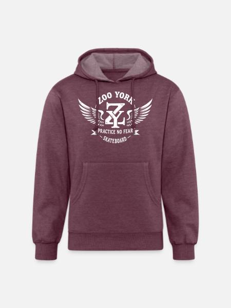 Zoo York Wings - Unisex Organic Hoodie - heather burgundy