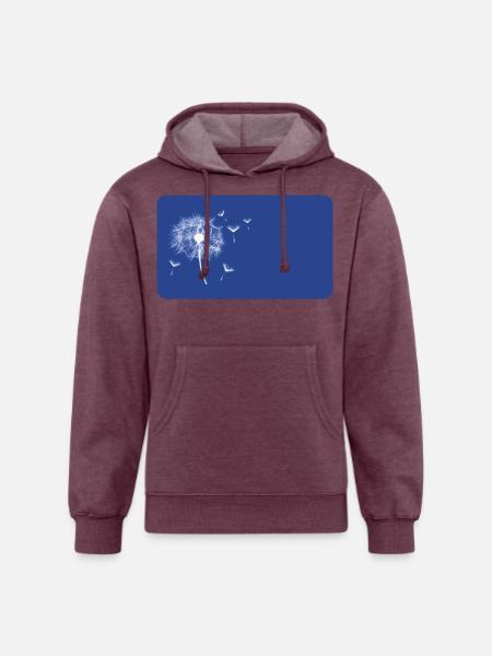 Dandelion blue | personalizable - Unisex Organic Hoodie - heather burgundy