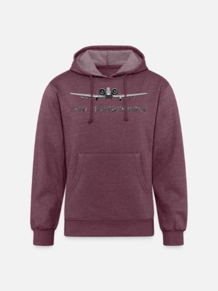 A10 Thunderbolt Frontline Print - Unisex Organic Hoodie - heather burgundy