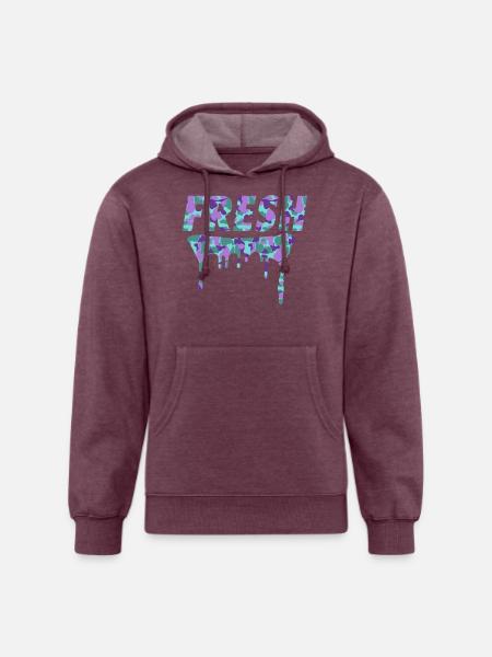 Fresh Purple Camo Drips - Unisex Organic Hoodie - heather burgundy