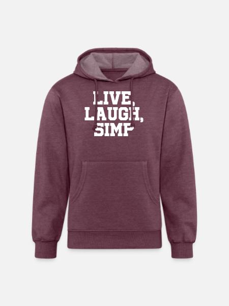 Live Laugh - Unisex Organic Hoodie - heather burgundy