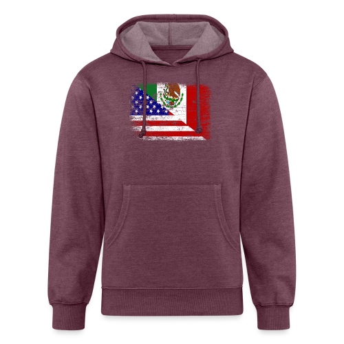 Vintage Mexican American Flag - Unisex Organic Hoodie
