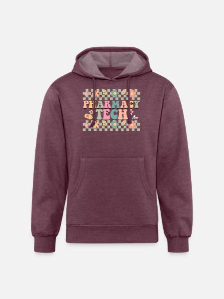 Pharmacy Tech sticker - Unisex Organic Hoodie - heather burgundy