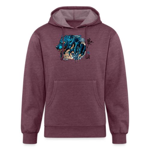 Blue Wolf Graffiti Street Art - Unisex Organic Hoodie