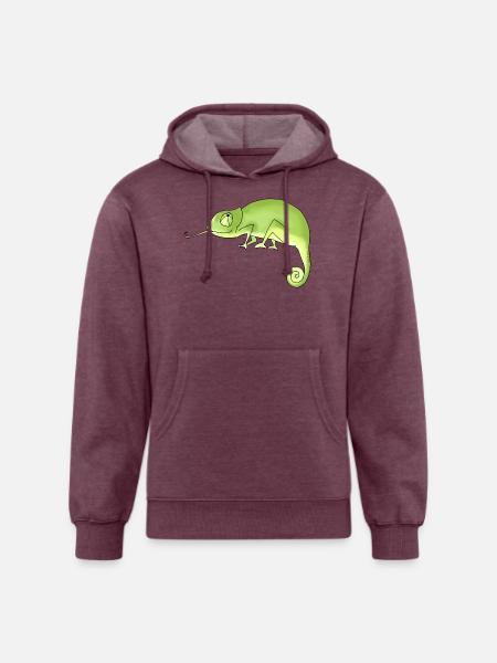 Green Chameleon - Unisex Organic Hoodie - heather burgundy