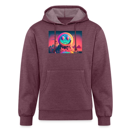 Paint Drip Smiling Face Mountain - Psychedelia - Unisex Organic Hoodie