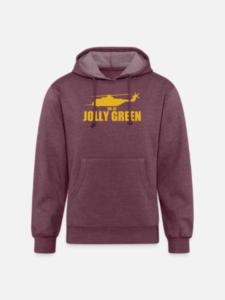 HH3E Jolly Green - Unisex Organic Hoodie - heather burgundy