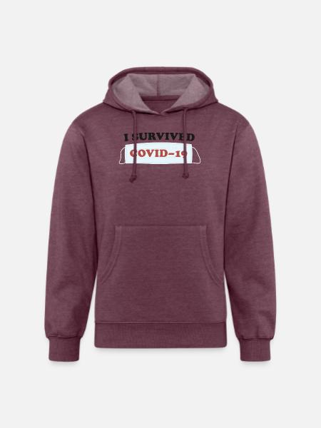 I SURVIVED COVID19 green - Unisex Organic Hoodie - heather burgundy
