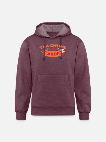 Teaching Is My Cardio - Unisex Organic Hoodie - heather burgundy