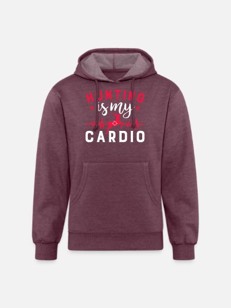 Hunting Is My Cardio - Unisex Organic Hoodie - heather burgundy