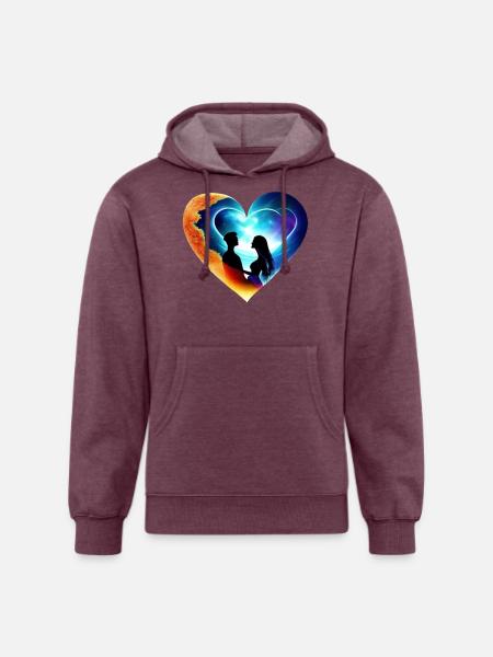 I Love You - Unisex Organic Hoodie - heather burgundy