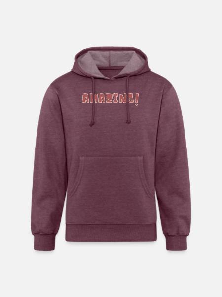 amazing! text logo - Unisex Organic Hoodie - heather burgundy