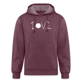 Drummers Drumming Gift Drum Love Drums Drummer - Unisex Organic Hoodie - heather burgundy - Front