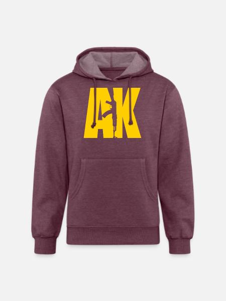 AK47 YELLOW - Unisex Organic Hoodie - heather burgundy