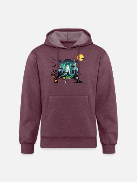 Ghost grave yard - Unisex Organic Hoodie - heather burgundy
