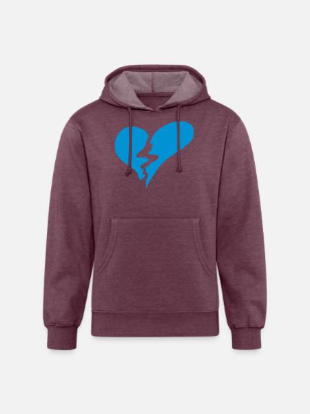 Broken heart - Unisex Organic Hoodie - heather burgundy