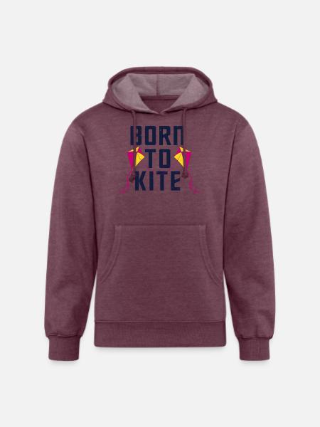 Born To Kite - Unisex Organic Hoodie - heather burgundy