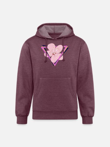 Vaporwave Cherry Blossoms - Unisex Organic Hoodie - heather burgundy