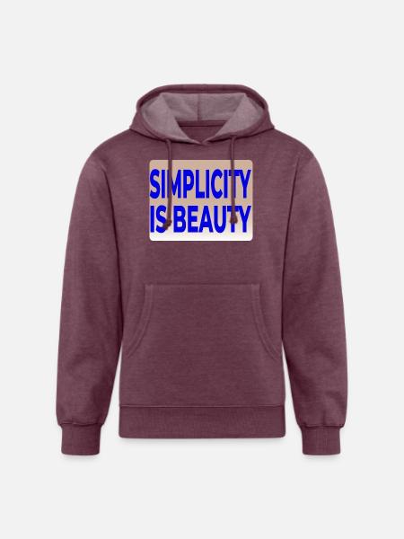 SIMPLICITY IS BEAUTY T-SHIRT - Unisex Organic Hoodie - heather burgundy