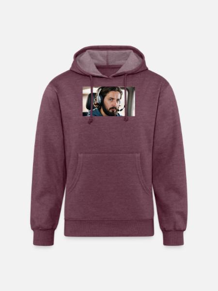 Cockpit Pilot Streamer - Unisex Organic Hoodie - heather burgundy
