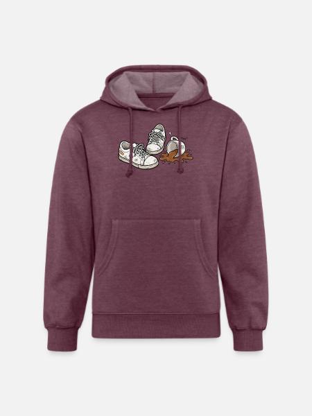 Coffee Spill Sneakers - Unisex Organic Hoodie - heather burgundy