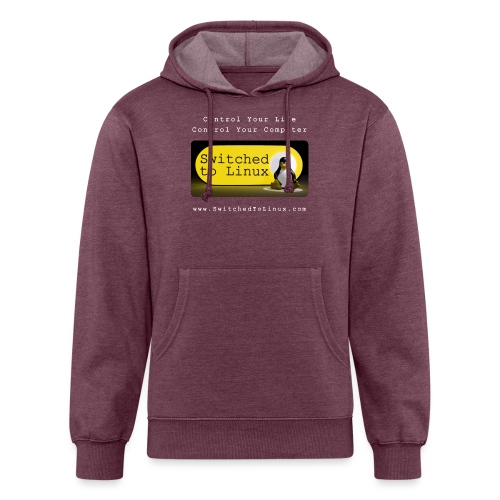 Switched To Linux Logo and White Text - Unisex Organic Hoodie