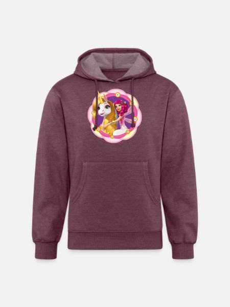 Mia & Me Unicorn Onchao And Mia - Unisex Organic Hoodie - heather burgundy
