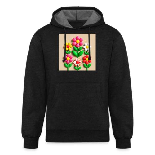 3D Flowers and Butterflies in Amber, Floral Design - Unisex Organic Hoodie