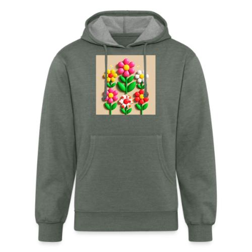 3D Flowers and Butterflies in Amber, Floral Design - Unisex Organic Hoodie