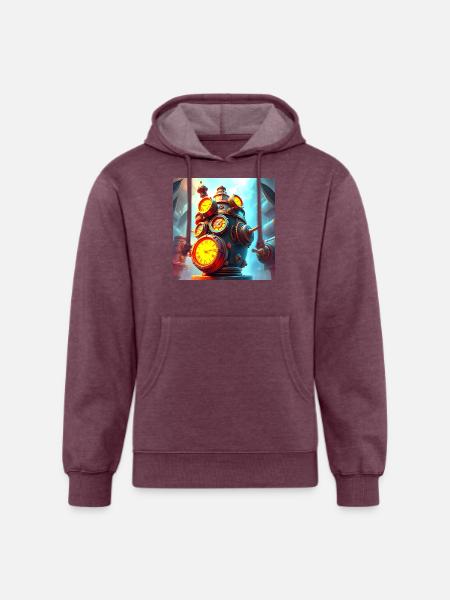 Clockwork Steam Engine - Unisex Organic Hoodie - heather burgundy