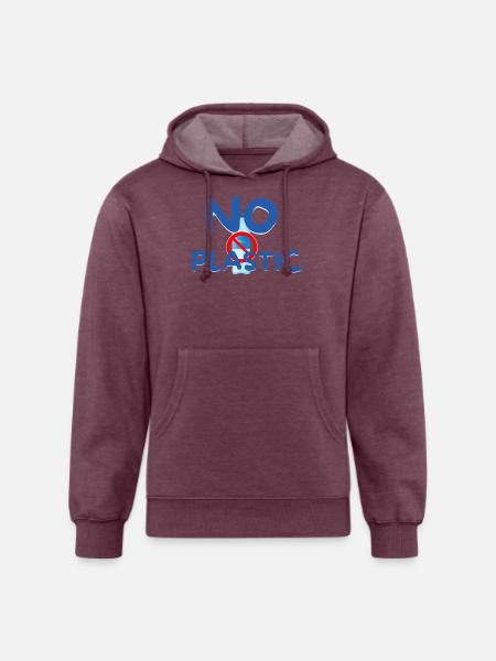 NO PLASTIC - Unisex Organic Hoodie - heather burgundy