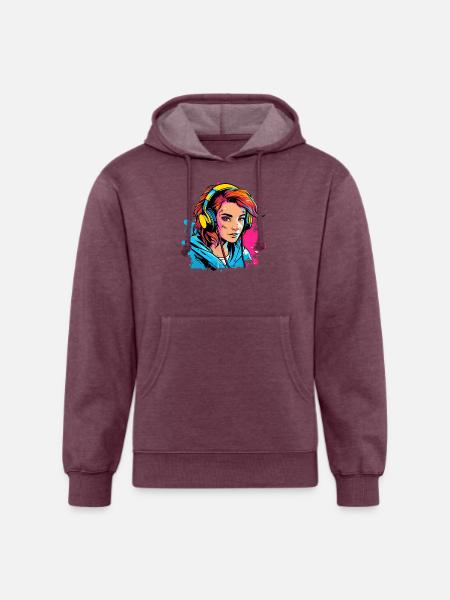 Gamer Girl - Unisex Organic Hoodie - heather burgundy