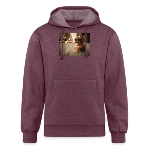 Funny Dachshund Iced Coffee Lover Tee - Unisex Organic Hoodie