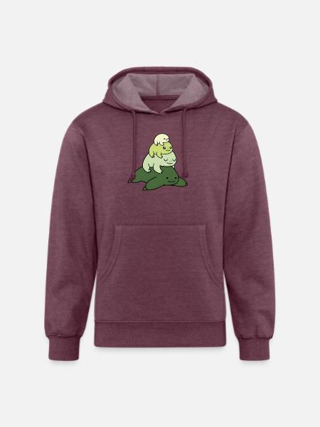Pastel Stack Frog - Unisex Organic Hoodie - heather burgundy
