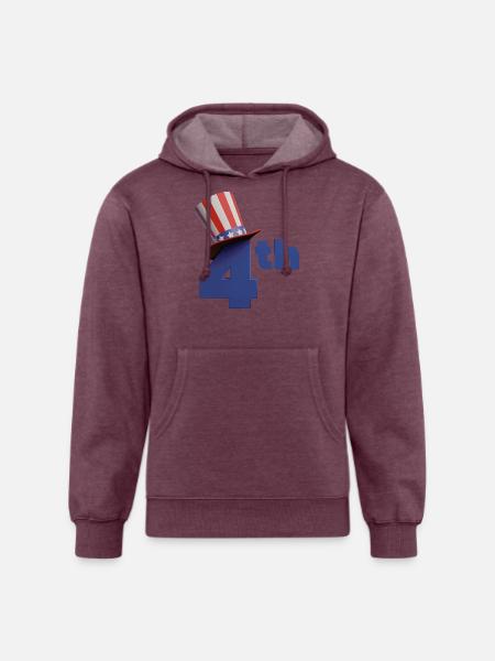 4th of july - Unisex Organic Hoodie - heather burgundy