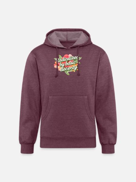 Radicalized by Basic Decency - Unisex Organic Hoodie - heather burgundy