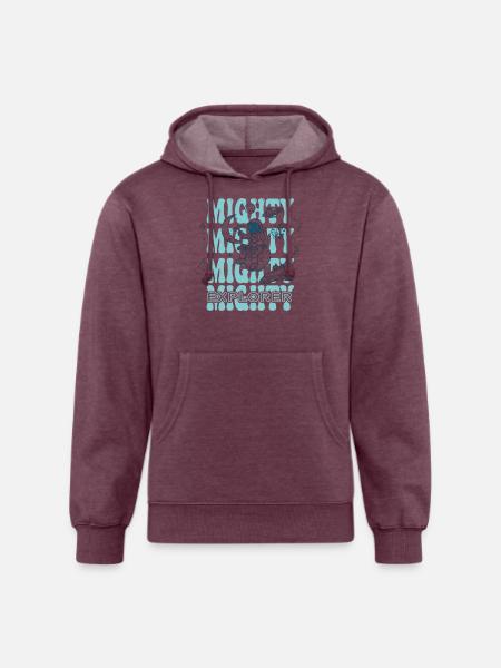 Moonlit Explorer Astronaut - Unisex Organic Hoodie - heather burgundy
