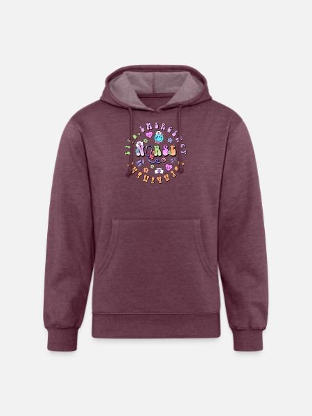 Emergency Nurse circle - Unisex Organic Hoodie - heather burgundy