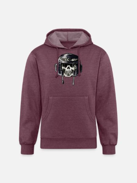 Guard Skull - Unisex Organic Hoodie - heather burgundy
