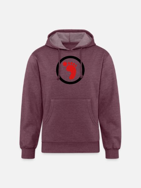 Foot Logo (2c) - Unisex Organic Hoodie - heather burgundy
