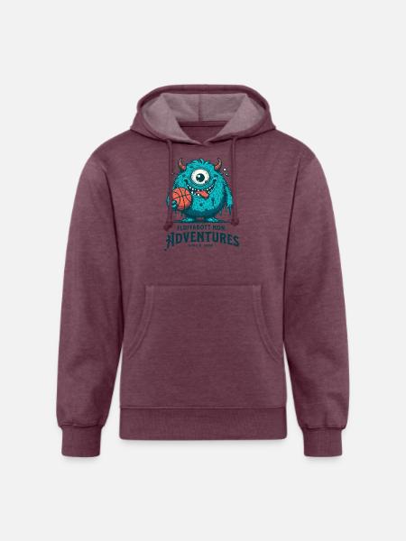 Art Illustration monster - Unisex Organic Hoodie - heather burgundy